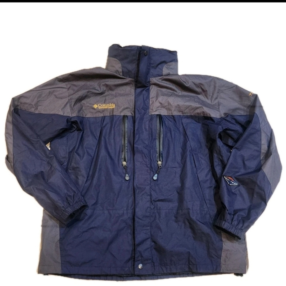 Columbia Titanium Jacket Men XL Blue Omni Shield Interchange Softshell Full Zip